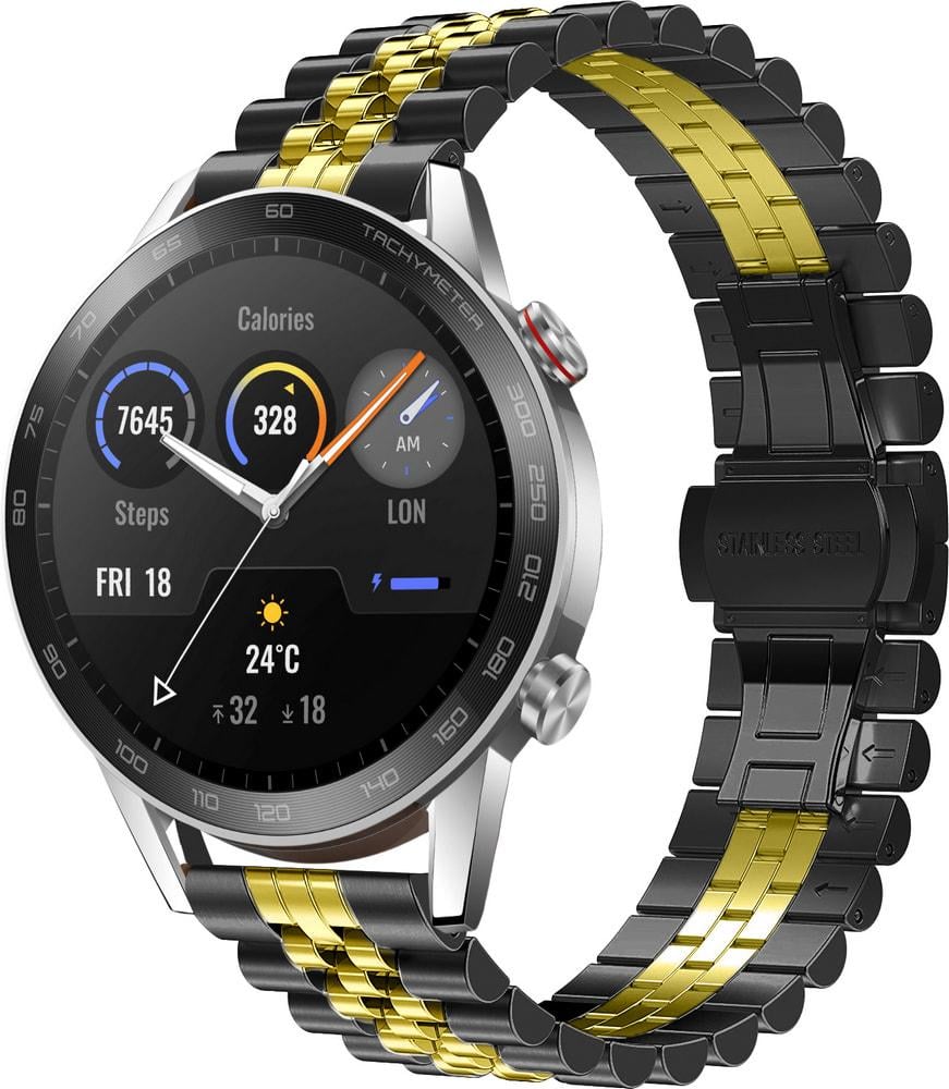 Браслет металлический Stech Line для Honor Magic Watch 2 46 мм Black Gold (29147-02)