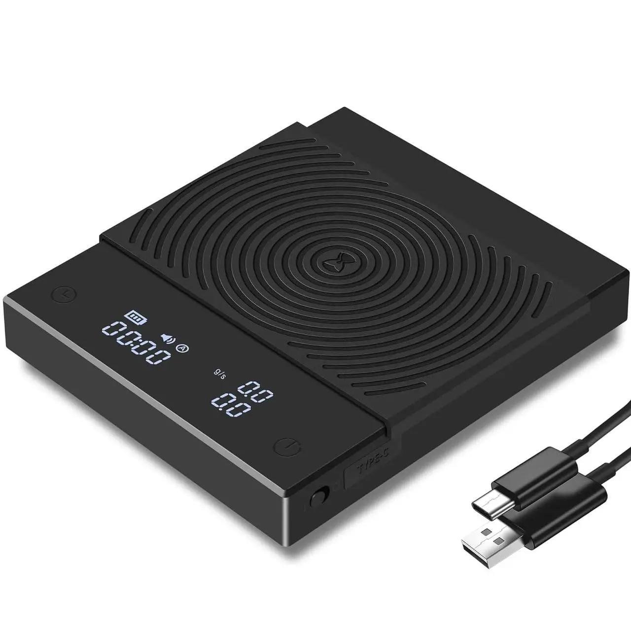 Весы для кофе электронные Timemore Black Mirror II с USB-зарядкой с таймером Черный (30086)