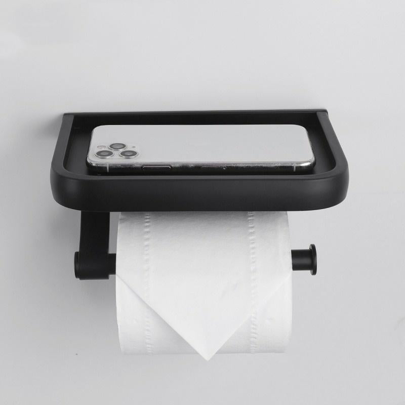 Держатель для туалетной бумаги с полкой Черный - фото 3 Держатель для туалетной бумаги с полкой Черный - фото 3