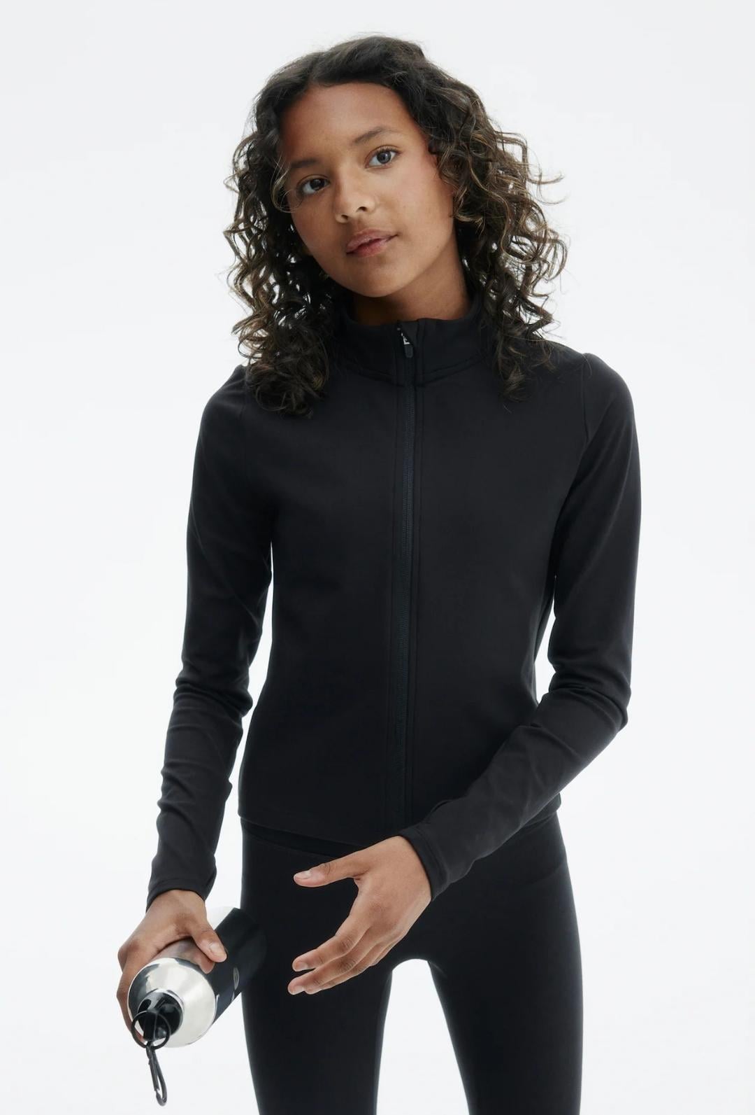 Спортивна кофта дитяча для дівчинки H&M 110-116 см Чорний (26062302A)