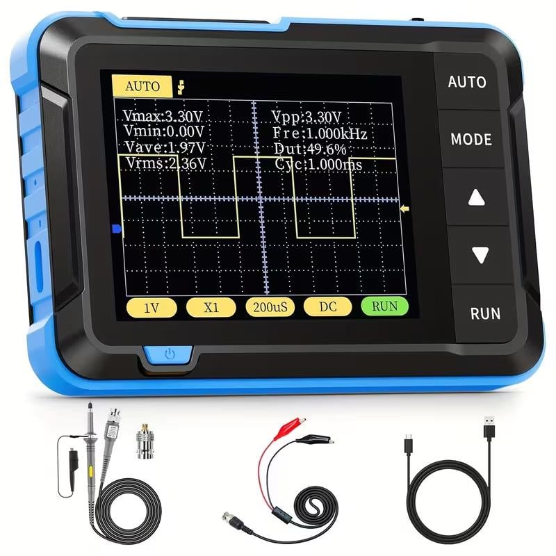 Осциллограф цифровой FNIRSI 1000 мАч Черный/Синий (DSO152)