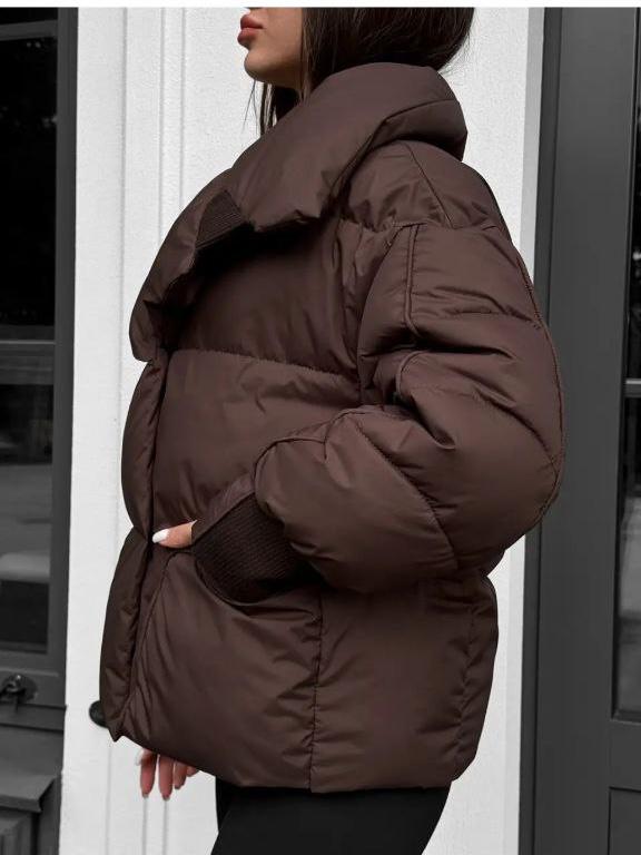 Пуховик жіночий зимовий D&V Coture DV-0011 р. 42 Шоколад (29176049) - фото 2