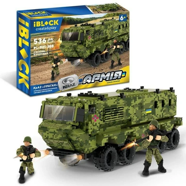 Конструктор Iblock Армия КрАЗ Ураган 536дет.