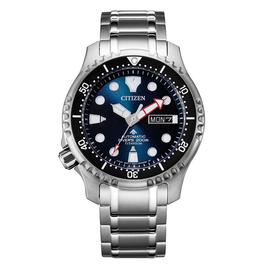 Наручные часы мужские Citizen NY0100-50M Promaster Mechanical Diver с сапфировым стеклом/титановым корпусом/синим циферблатом/водозащитой 200 м