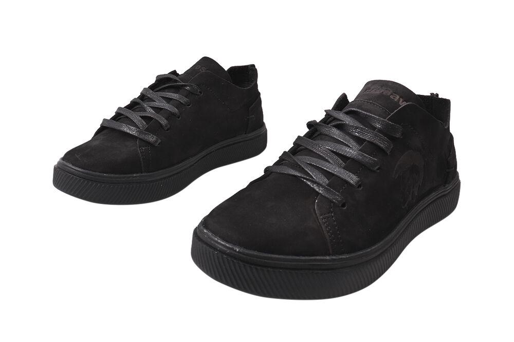 Кеди чоловічі Cros Sav зі шкіри-нубука на низькому ходу на шнурівці р. 44 Чорний (28-21DTC) - фото 5 Кеди чоловічі Cros Sav зі шкіри-нубука на низькому ходу на шнурівці р. 44 Чорний (28-21DTC) - фото 5