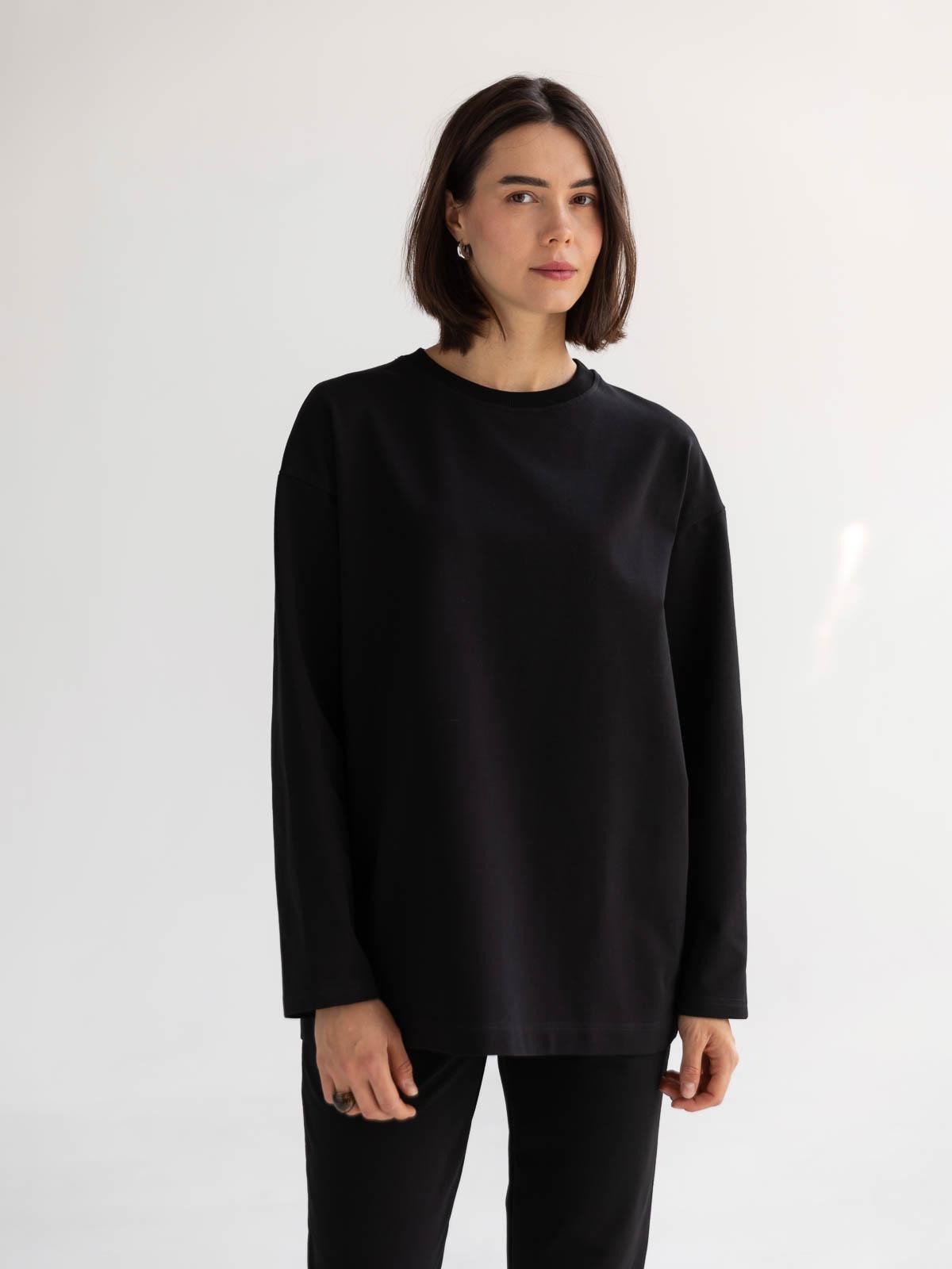Лонгслів жіночий базовий oversize FROMUS M/L Чорний (2638-2)