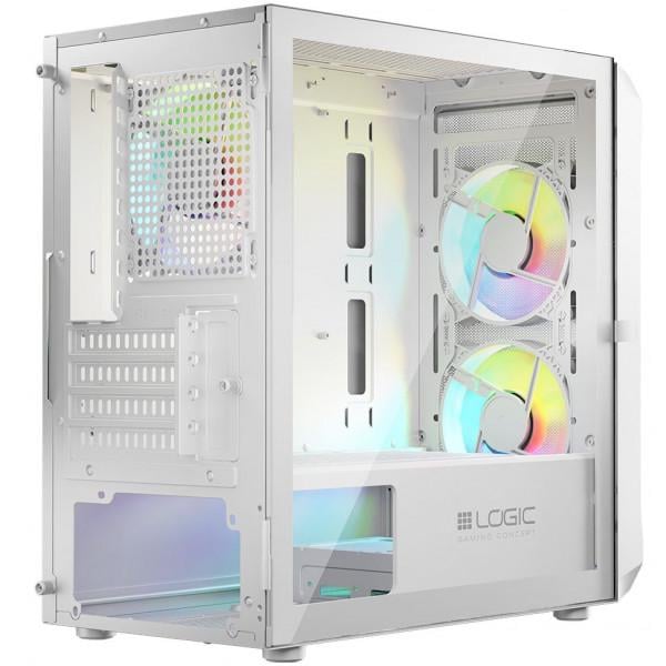 Корпус для ПК LogicConcept AM-PORTOS-20-0000000-0002 PORTOS MESH/GLASS ARGB fans 3x120 мм без БЖ mATX White (583419) - фото 3