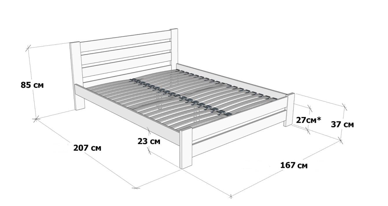 Ліжко дерев'яне Дримка Марсель двоспальне 160x200 Білий (69-160200-001) - фото 8