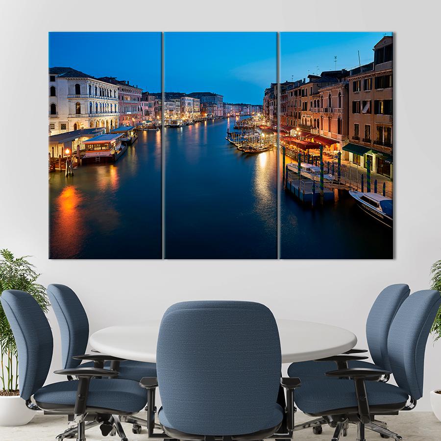Картина город Панорамный вид на Гранд-канал в Венеции 156x100 см (A805-3)