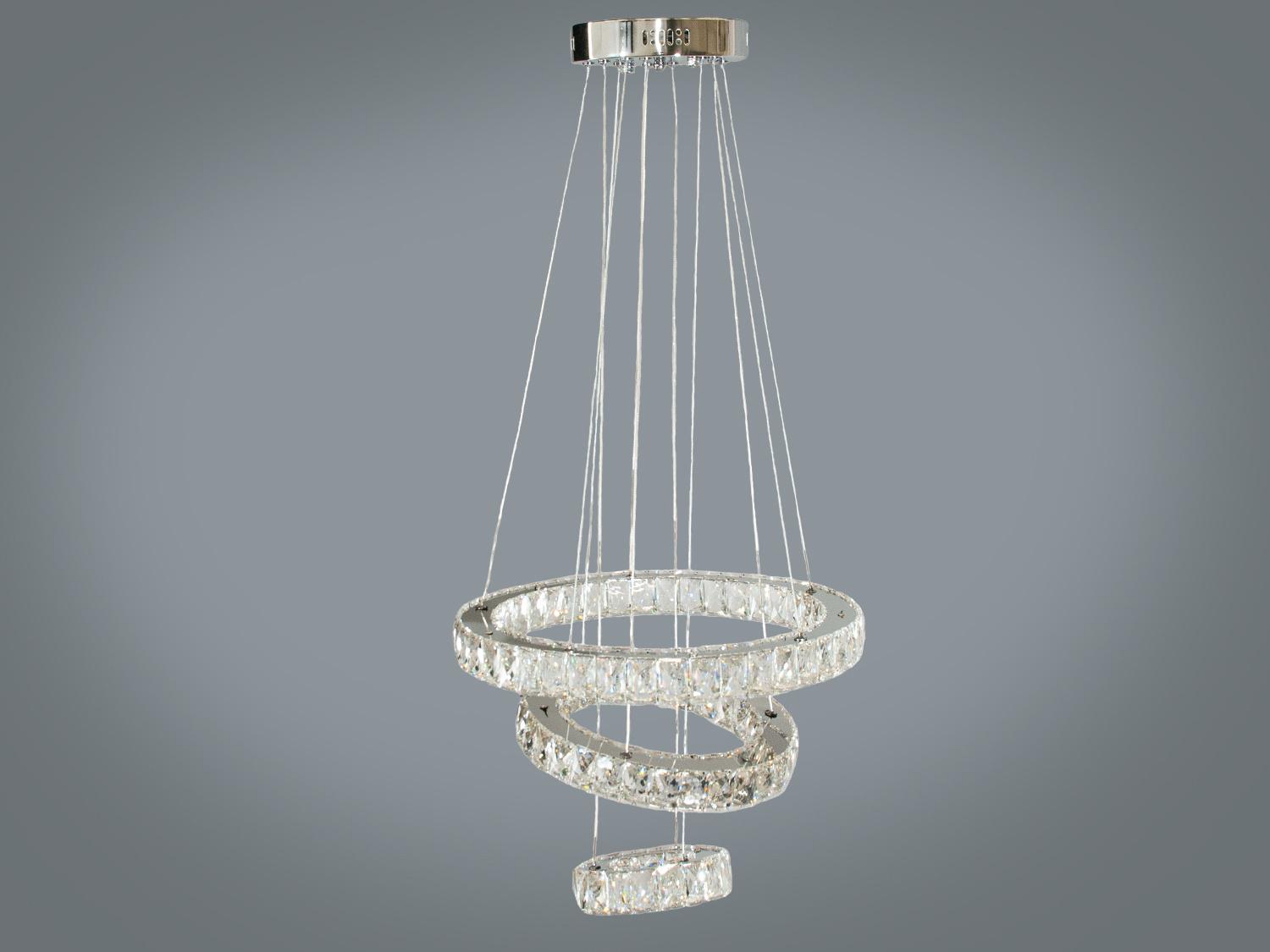 Люстра хрустальная светодиодная 56 Вт Хром (7201-6A/480+340+190HR)