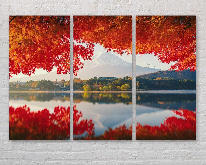 Модульная картина на холсте из трех частей KIL Art Вид на вулкан 78x48 см (M3_M_257)
