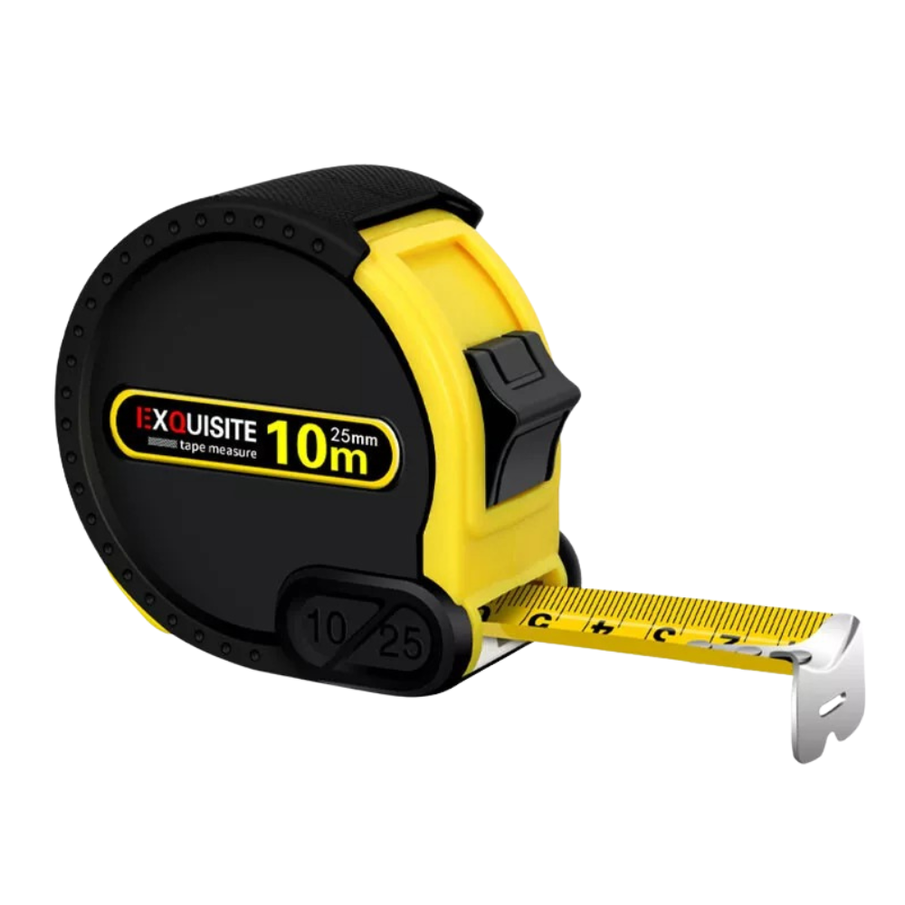 Рулетка измерительная строительная двойная с метрической и дюймовой системой прорезиненная противоударная 10 м