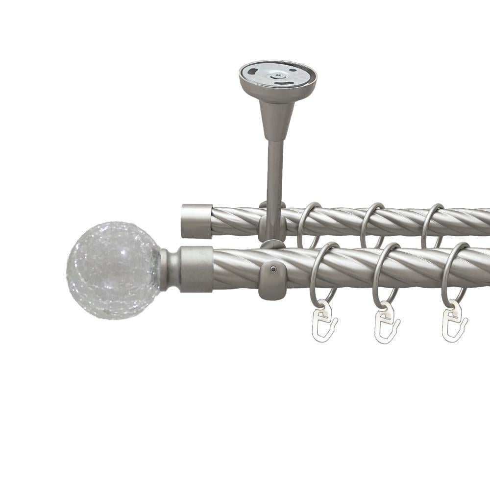 Карниз металлический Orvit Сепия двухрядный открытый к потолку/скрученная труба/кольцо металлическое Сатин 25/19 мм 160 см (00-00024258)