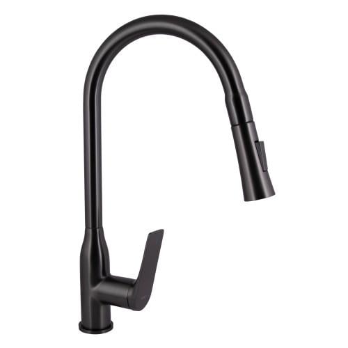 Смеситель для кухни Q-tap Vlasta New с выдвижным изливом Gunmetal Black (QTVLA344GMB45647)