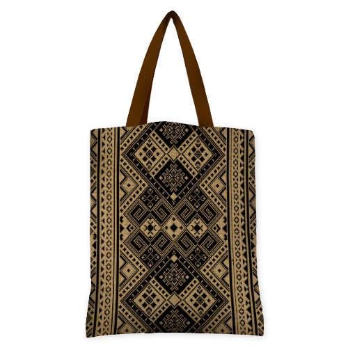 Сумка женская тканевая Presentville Украинский орнамент Коричневый с черным (SV 15UKR009 BR)