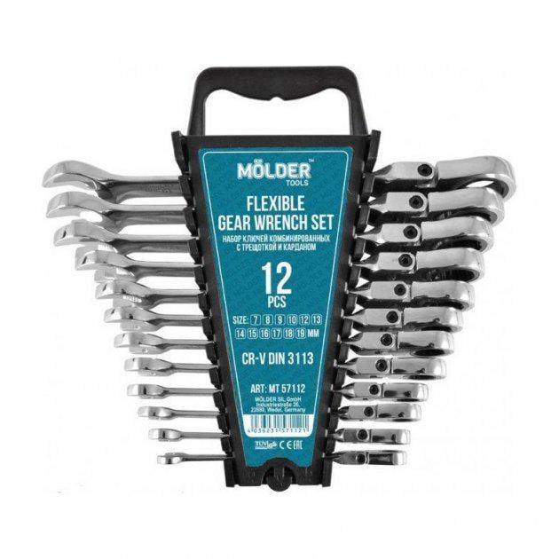 Набор ключей гаечных комбинированных рожково-накидных Molder CR-V 12 шт. 8-19 мм