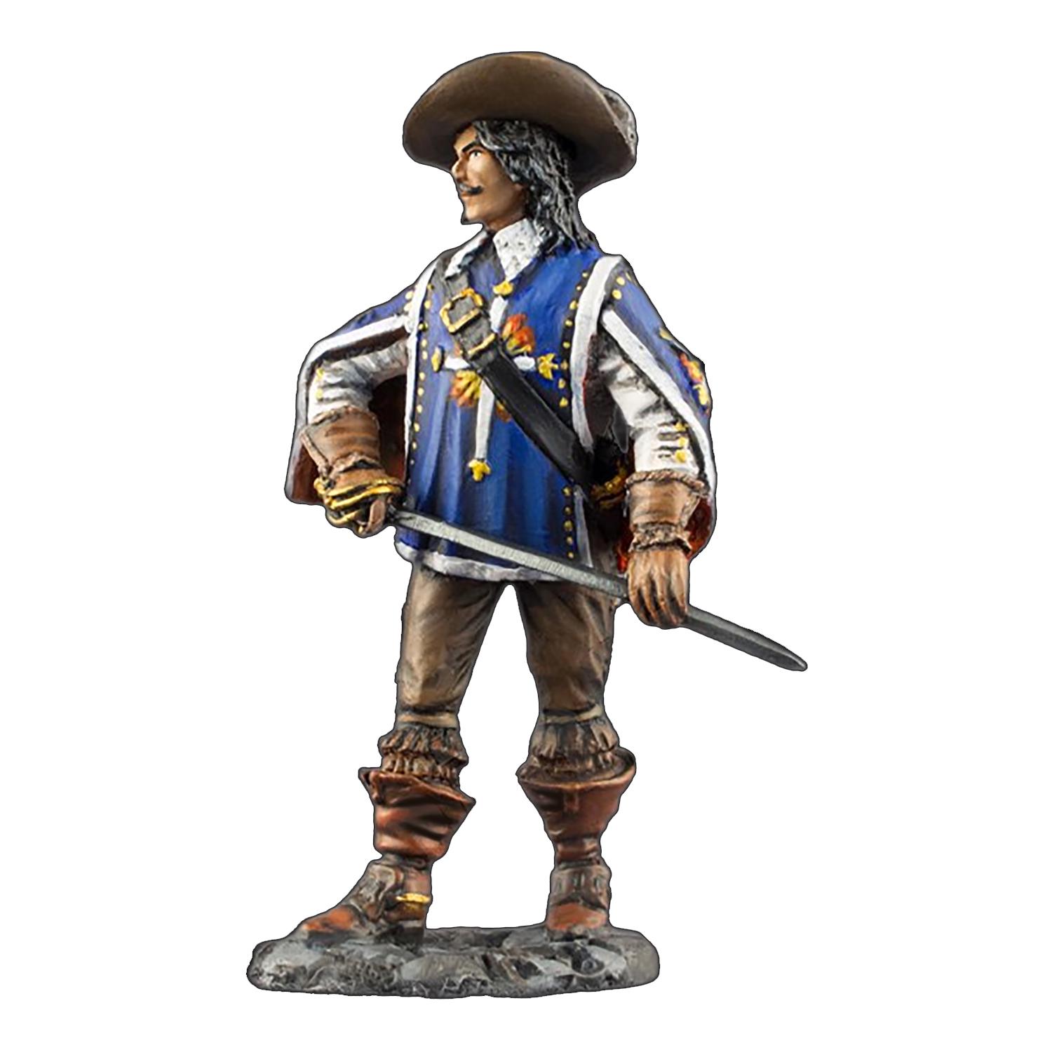 Статуэтка коллекционная раскрашенная Королевский мушкетер Атос из металла и олова 6,5 см (42000138) - фото 1