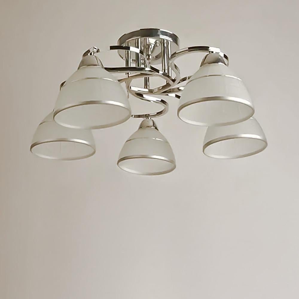 Люстра потолочная Light House SH-19184/5 CR 560х560х220 мм E27х5 Хром/Белый (78256)