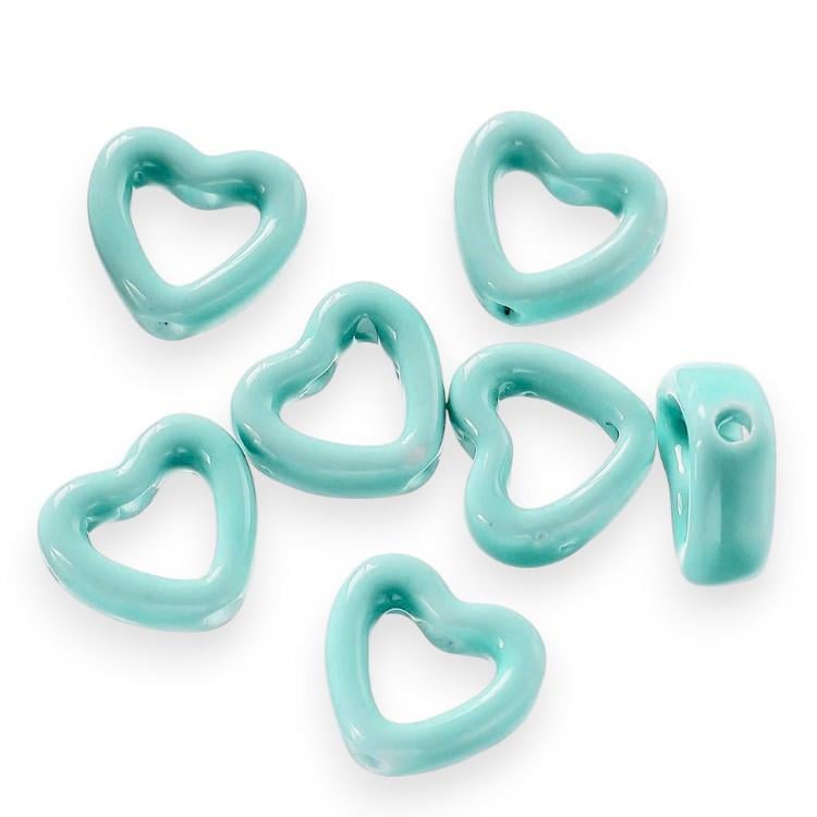 Бусина Сердце разделитель керамическая 14,5х13 мм 1 шт. Тиффани (КБ1413с91)