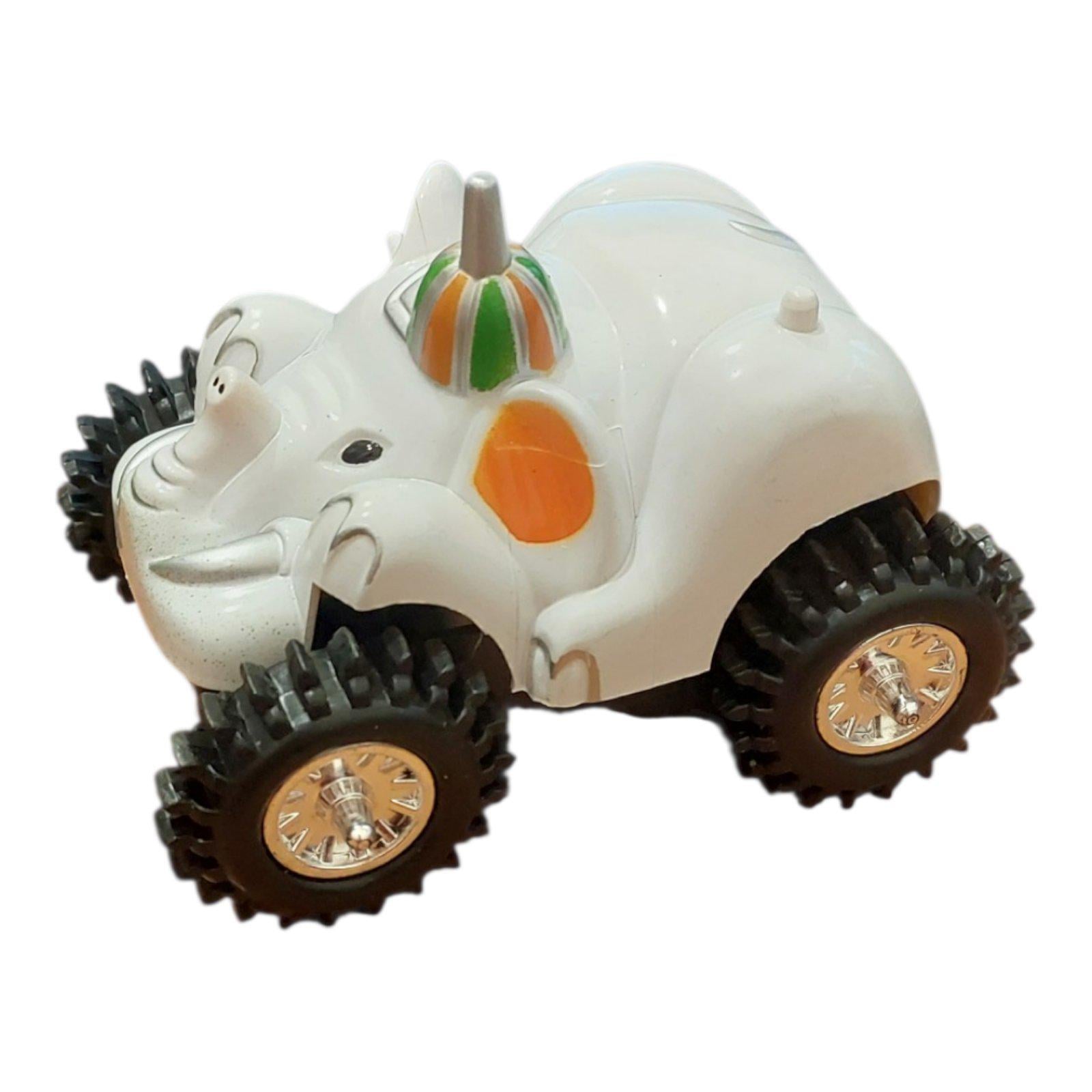 Игрушечная машинка-перевертыш Слоник на батарейках Белый (32562340)