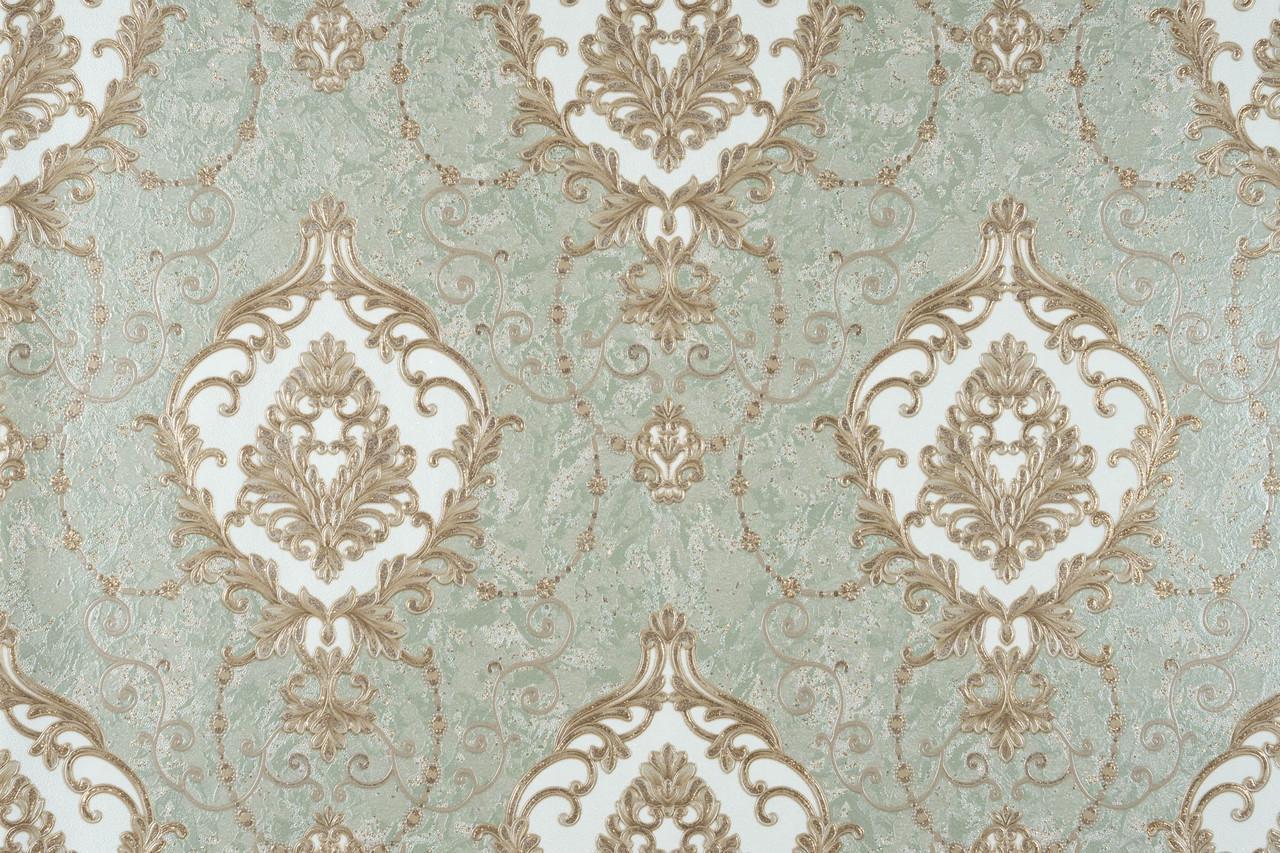 Обои флизелиновые Elegance Розалия 2377-21 Декор винил горячего тиснения 1,06х10,05 м Оливковый