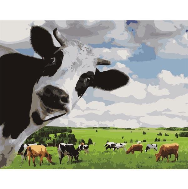 Набор для росписи по номерам Strateg Пастбища 40х50 см (VA-2579-mt)