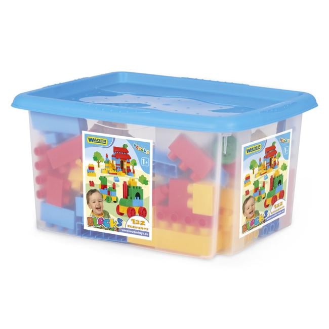 Конструктор Wader Blocks в контейнере из пластика 132 дет. Разноцветный (150-98-41270)