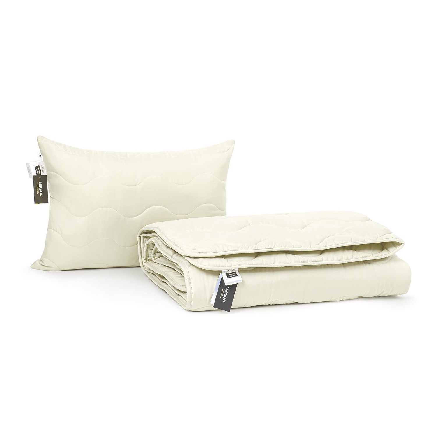 Набор шелковый MirSon №1689 Eco всесезонный Одеяло 155х215 см/подушка средняя 50x70 см Light creamy (2200002657013)