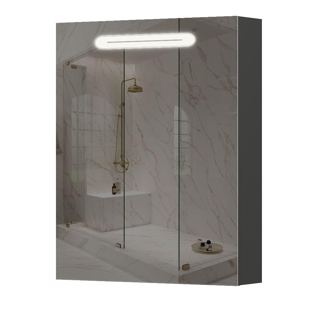 Шкаф зеркальный Aquarius Teffi с подсветкой 60 Графит (11824)