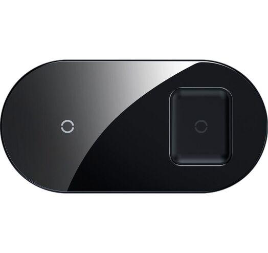 Зарядний пристрій бездротовий BASEUS Simple Wireless Charger 18W Max For Phones+Pods Qi 2in1 Black (WXJK-01)