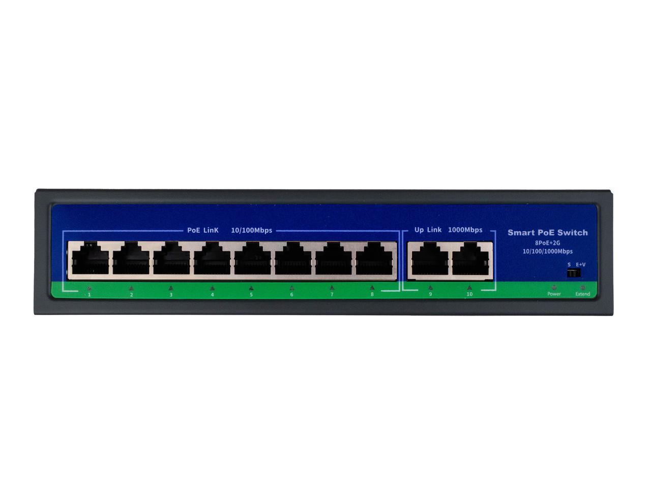PoE комутатор 8 портів SEVEN P-7328G 8xPOE, 2xLAN (1564394789) - фото 2