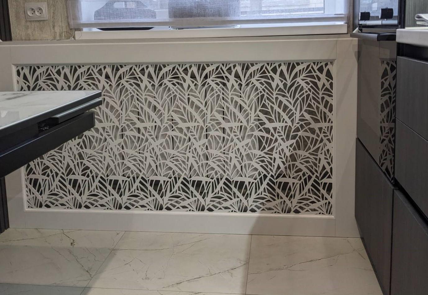 Экран-решетка декоративная на батарею отопления R32-F60 Белый (25294324) - фото 3