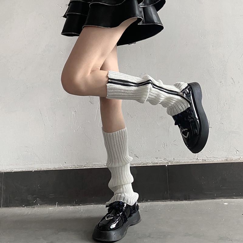 Гетри на блискавці в рубчик One size Молочний (2402) - фото 2