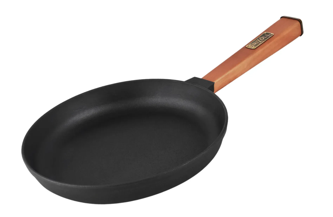 Сковорода чугунная Brizoll Optima с деревянной ручкой 200х35 мм