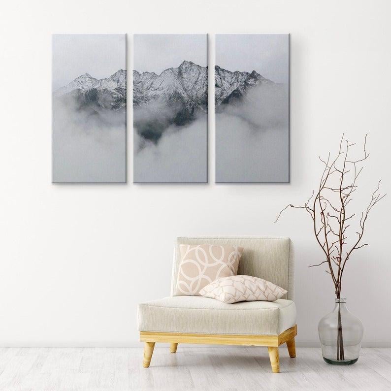 Модульная картина KIL Art Туманные вершины из трех частей 78x48 см (M3_M_25)