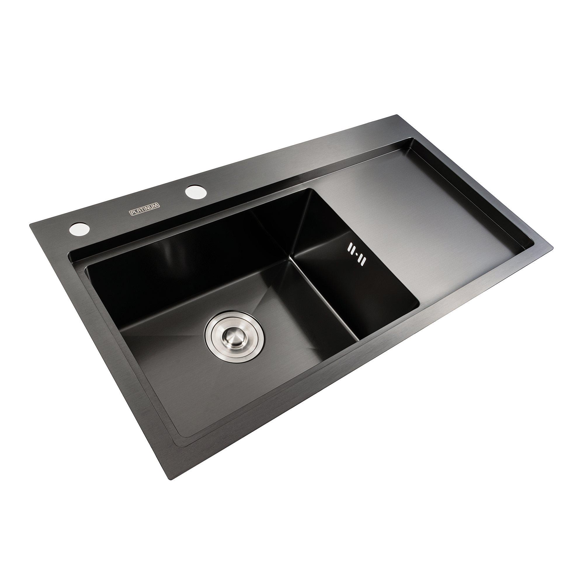 Мойка кухонная Platinum PVD L 78х43 см Черный (24707443) - фото 2 Мойка кухонная Platinum PVD L 78х43 см Черный (24707443) - фото 2