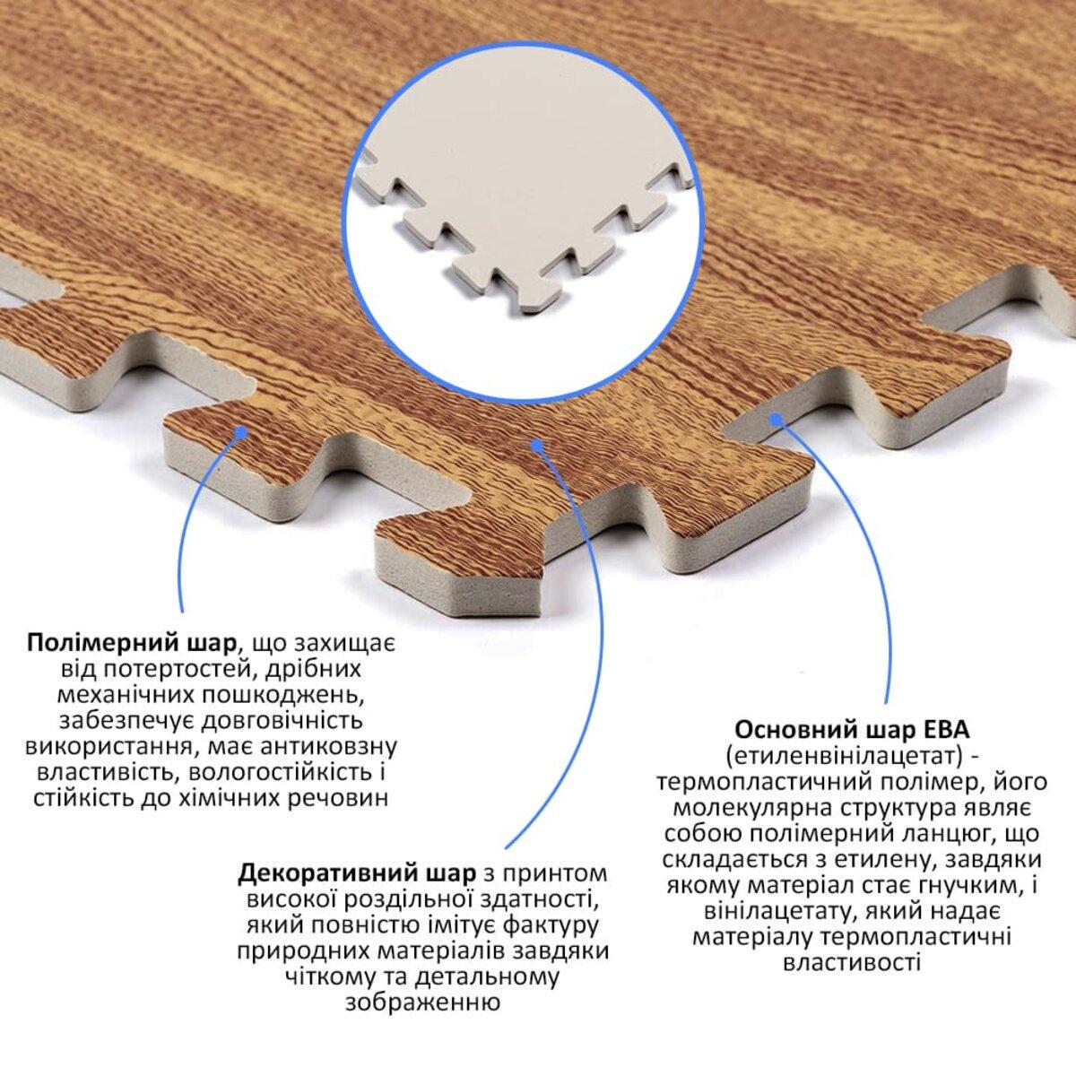 Підлога пазл 600x600x10 мм Золоте дерево (МР2 SW-00000022) - фото 3 Підлога пазл 600x600x10 мм Золоте дерево (МР2 SW-00000022) - фото 3