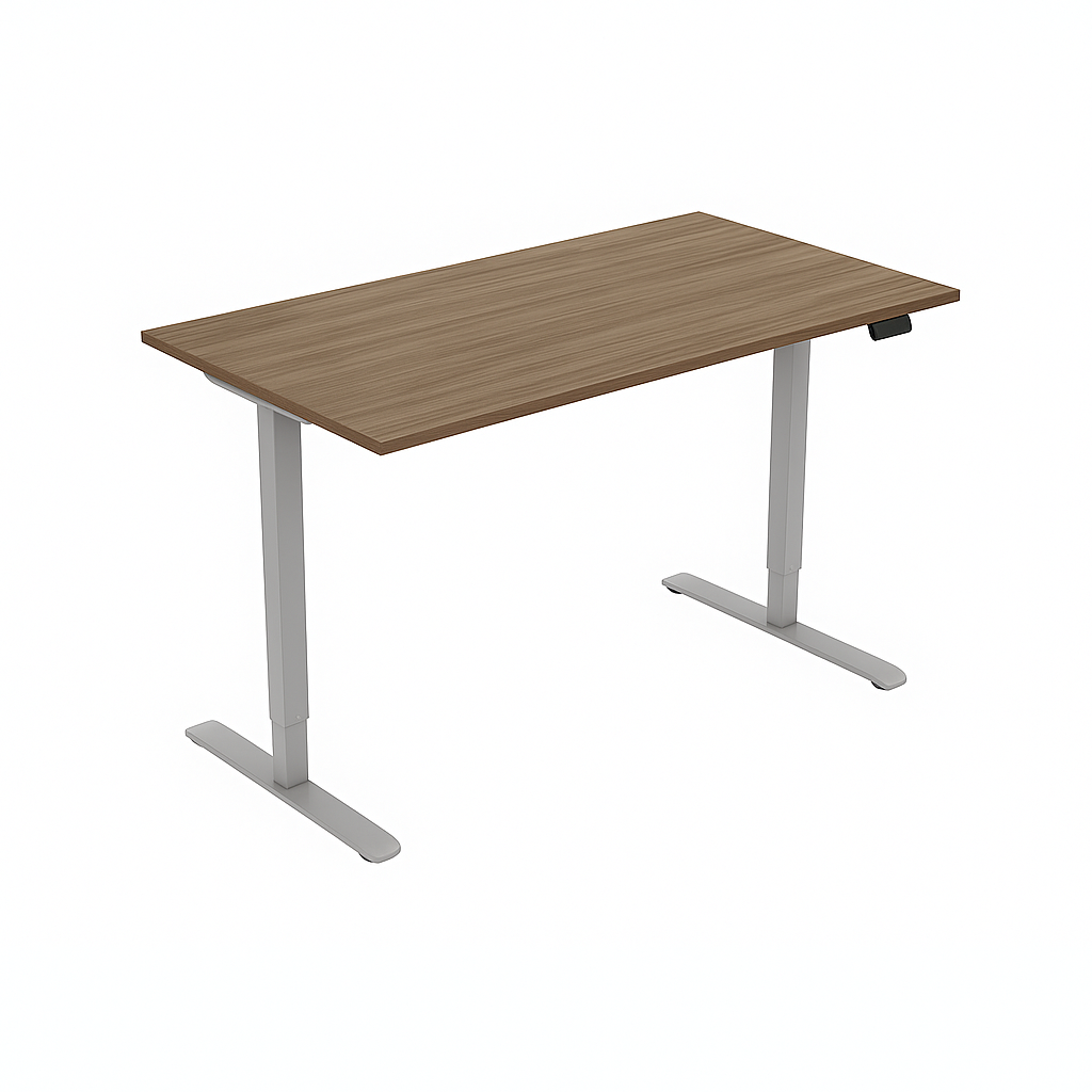 Стіл Almant з електричним регулюванням висоти одномоторний Сірий/Дуб Урбан Кавовий (70601СірДук)