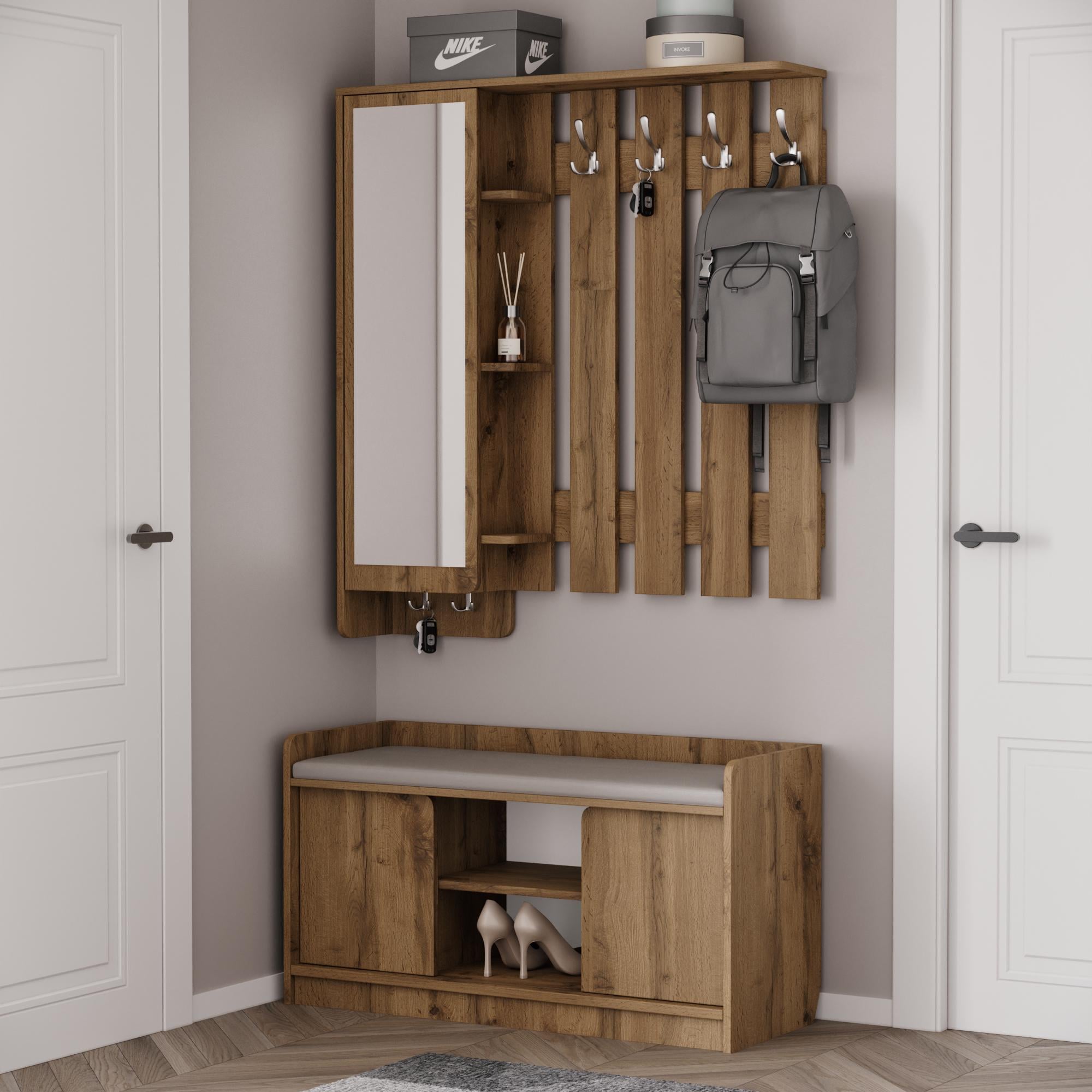 Прихожая ПР-3 100х110х20 см/100х55х40 см Тахо Прихожая ПР-3 100х110х20 см/100х55х40 см Тахо