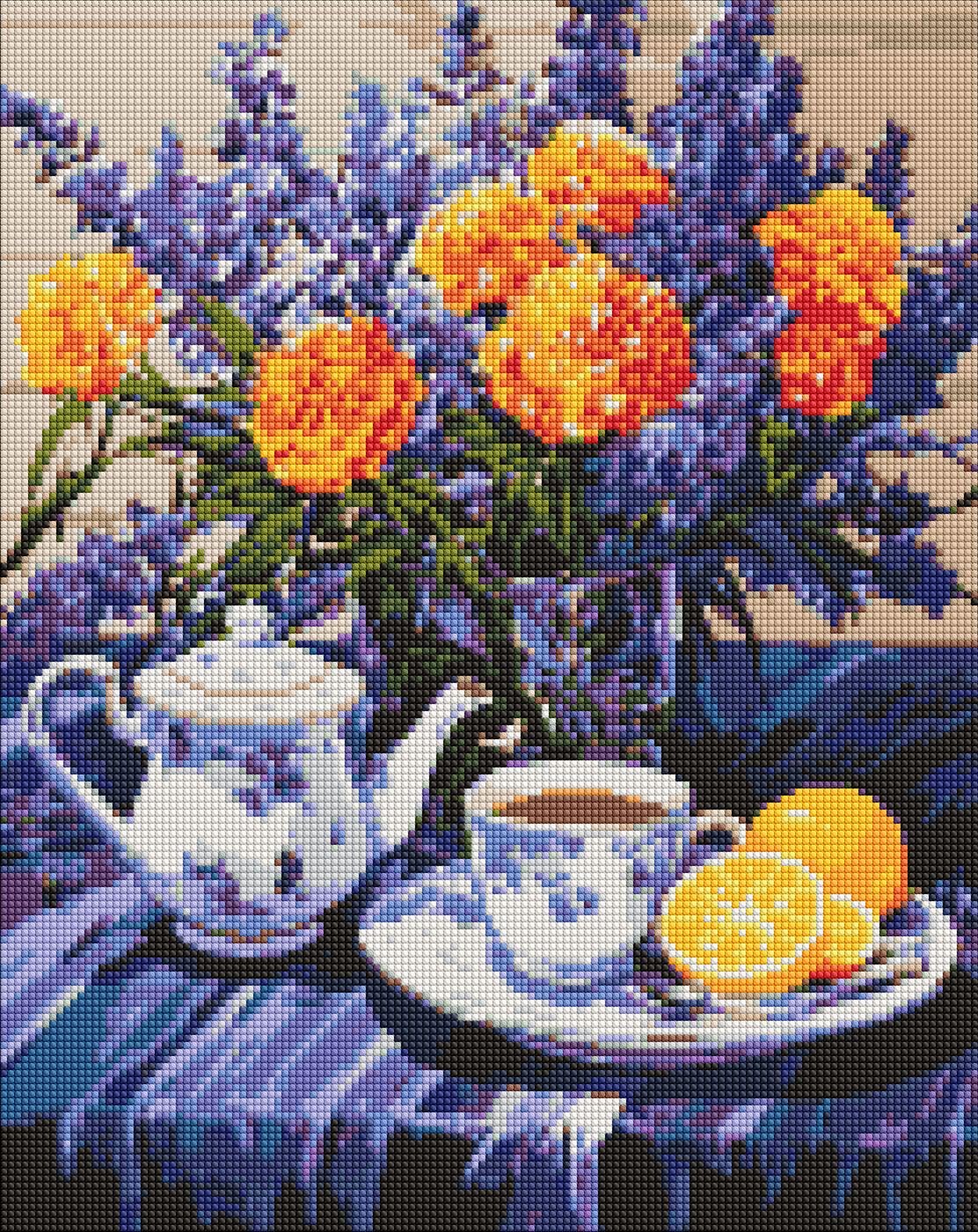 Набір з алмазною мозаїкою Ideyka Лавандова гармонія AMO7979 з АВ стразами на підрамнику 40x50 см (MTT-202013)