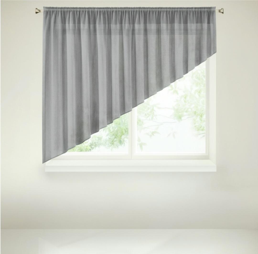 Тюль-занавески кухонная вуаль шифон 400x80 см Серый (30718780)