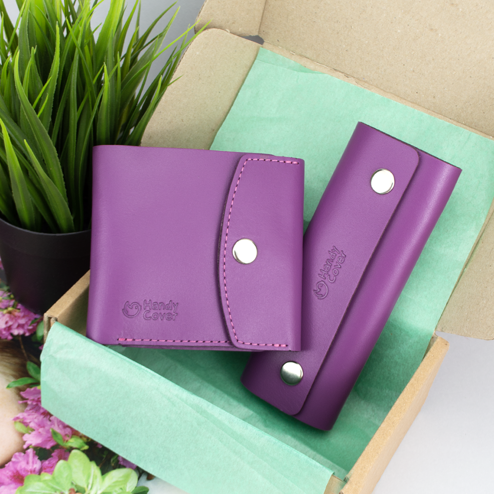 Подарочный набор женский Handycover №48 кошелек/ключница Фуксия