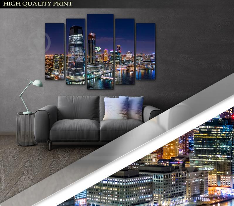 Модульна картина Poster-land у вітальню / спальню Нічне місто Art-398_5 ( 80х118см ) Poster-land