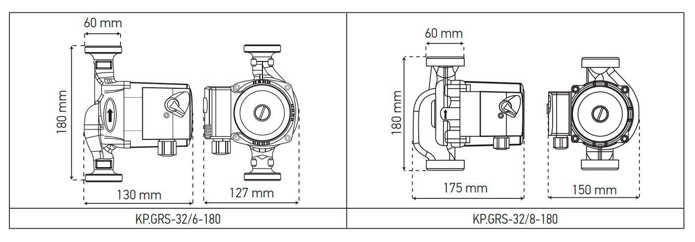 Насос циркуляционный KOER KP.GRS-32/6-180 90 Вт 220 В H 6 Q 55 л/мин (OL-KP2899) - фото 4 Насос циркуляционный KOER KP.GRS-32/6-180 90 Вт 220 В H 6 Q 55 л/мин (OL-KP2899) - фото 4
