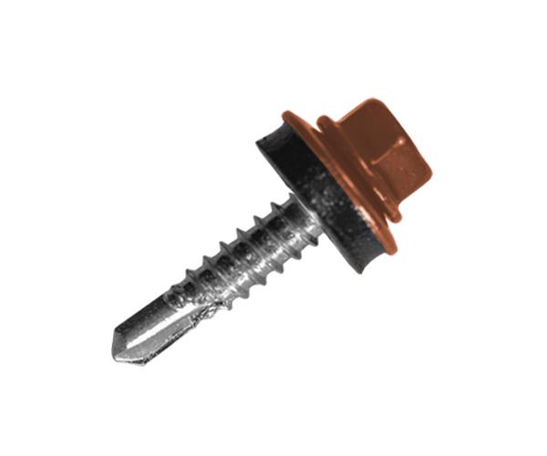 Саморез кровельный по металлу с шайбой EPDM MAXPRO 5,5х25 мм 250 шт. RAL-8004 (SDSM-55258004) - фото 1 Саморез кровельный по металлу с шайбой EPDM MAXPRO 5,5х25 мм 250 шт. RAL-8004 (SDSM-55258004) - фото 1