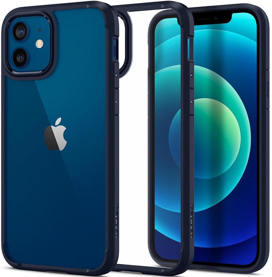 Силиконовый чехол-накладка Spigen Ultra Hybrid Case for iPhone 12/12 Pro, Navy Blue (ACS02251)