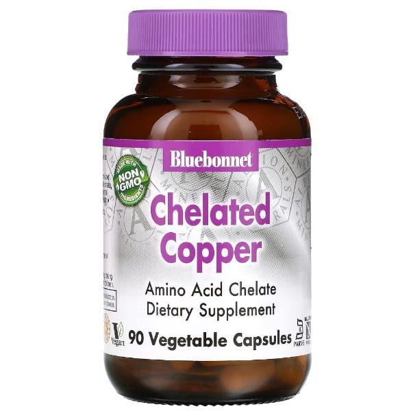 Микроэлемент медь Bluebonnet Nutrition Albion Хелатная Медь 90 вег. капс. (000024837)