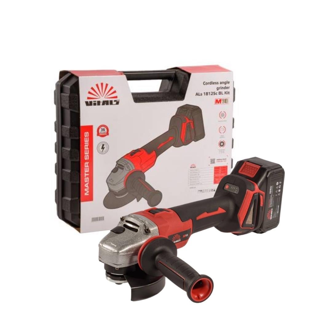Шлифовальная машина угловая аккумуляторная Vitals Master ALs 18125c BL Kit+ (31474811)