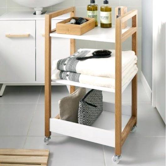 Этажерка для ванной из дерева на колесиках Лайма Сиена/Зефир (АБТ-00560520)