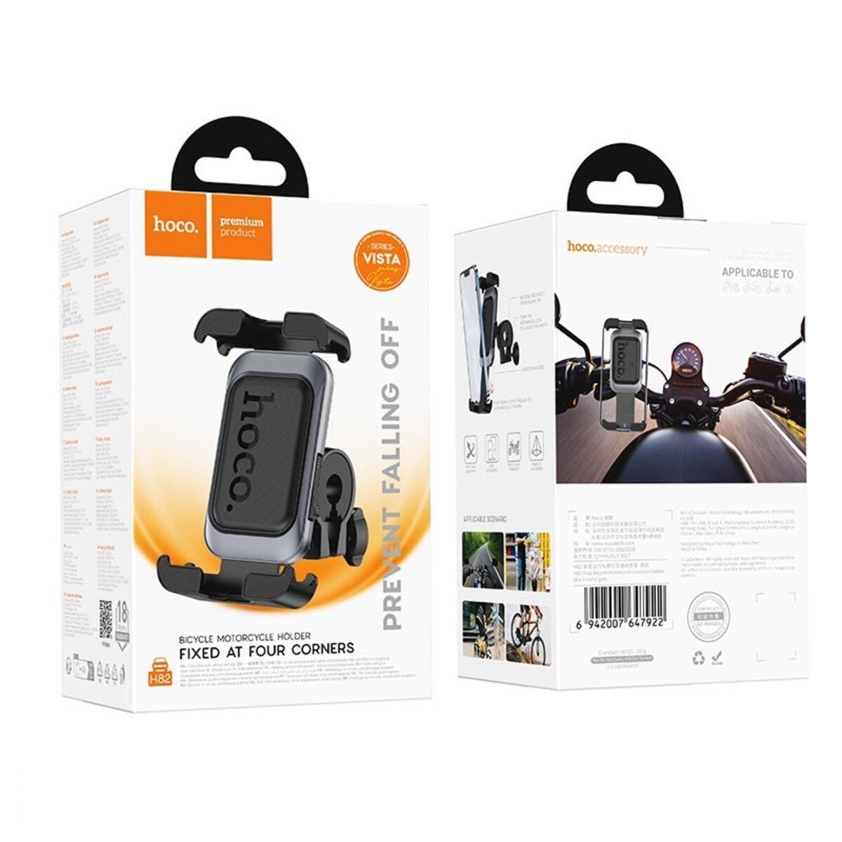 Велотримач для телефона Hoco H82 Vista bicycle Motorcycle Universal holder Black (6942007647922) - фото 7
